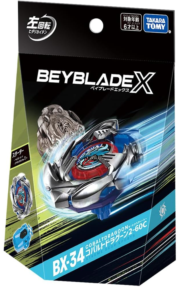 Takara Tomy Beyblade X BX-34 Starter Cobalt Dragoon 2-60C