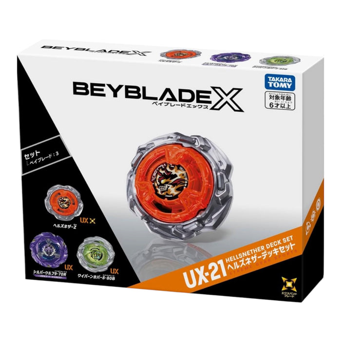 Takara Tomy Beyblade X UX-21 Hell Nether Deck Set